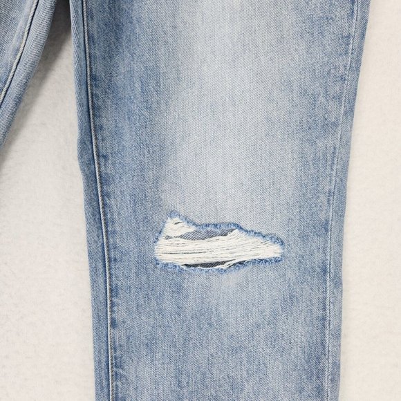 BLANKNYC Jeans Womens 28 Blue Madison Cropped Star Patch Distressed High Rise - Picture 6 of 16
